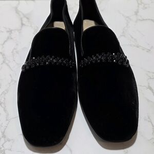 JIMMY CHOO BLACK BING Flat Shoes Suede Women's Size 41 US 11 Black no box top